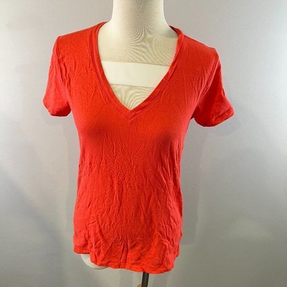 🌿4/$35🌿 GAP Orange V Neck Tee (S) - Picture 2 of 9